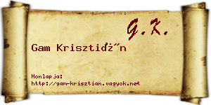 Gam Krisztián névjegykártya